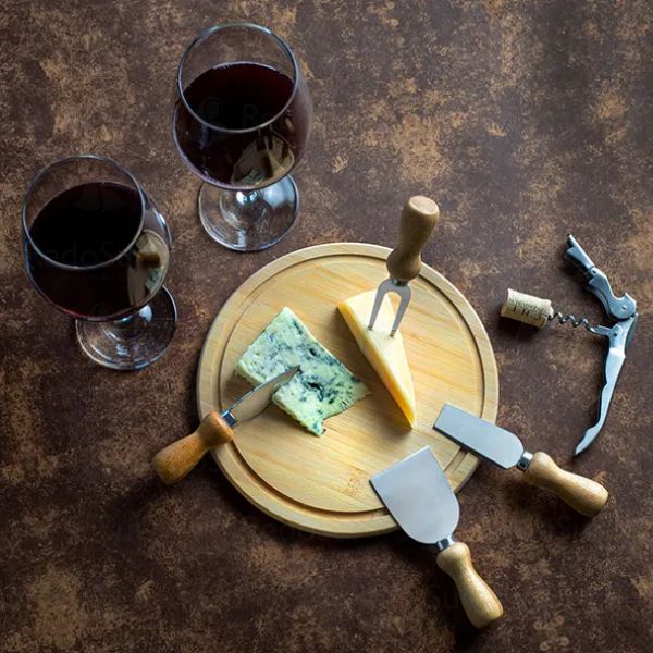 Kit Queijo e Vinho Personalizado 8 Peças Kit Queijo e Vinho Personalizado 8 Peças